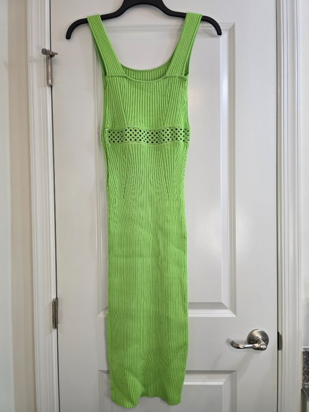 House of Harlow 1960 Ribbed Knit Crochet Midi Dress - Lime Green - Picture 6 of 9